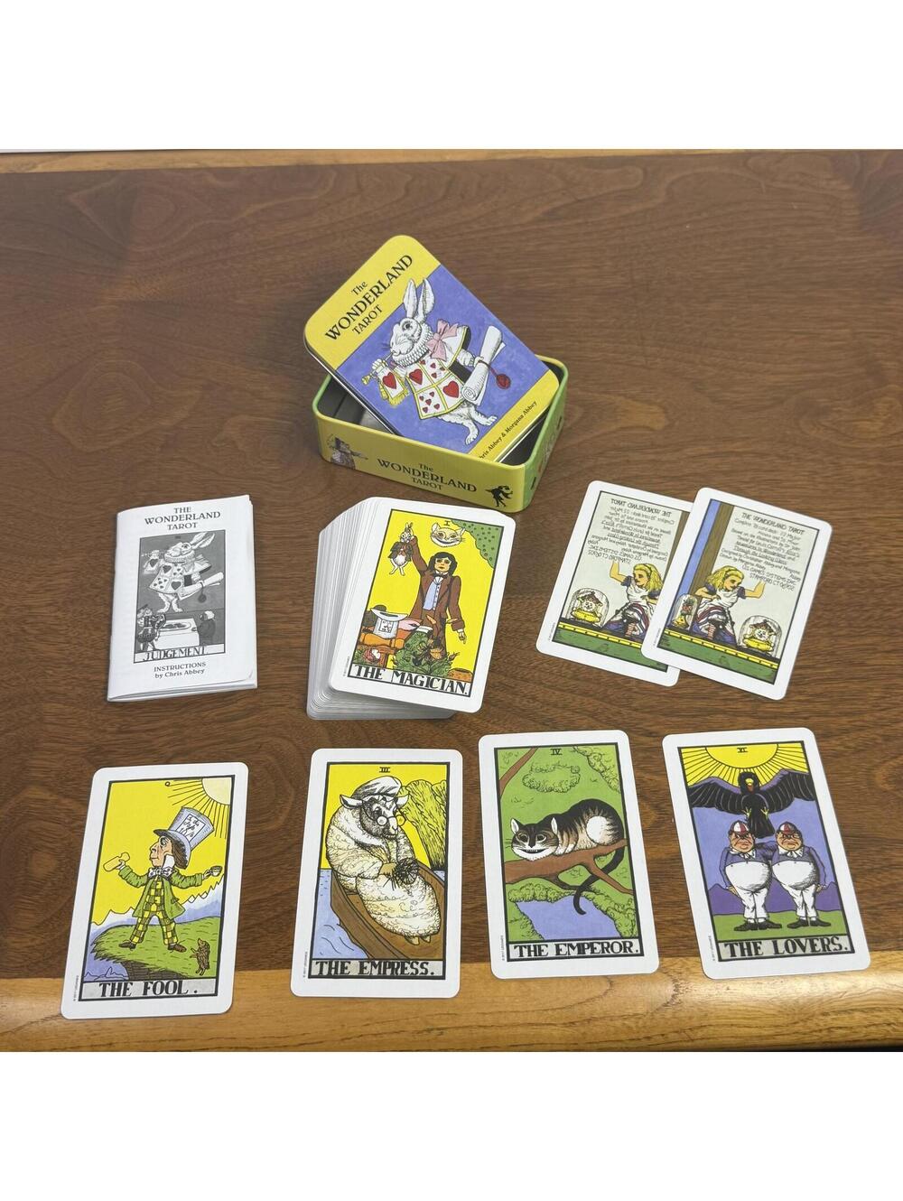 Wonderland Tarot Tin 78 Cards + Booklet US Games Alice in Wonderland Deck